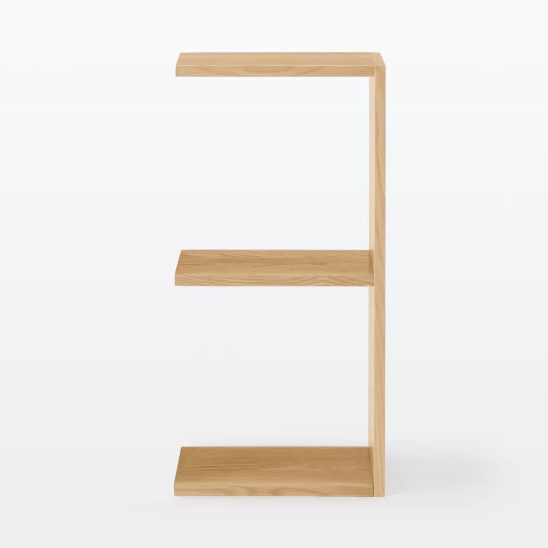 無印 MUJI／スタッキングシェルフ／追加２段／オーク材／中古