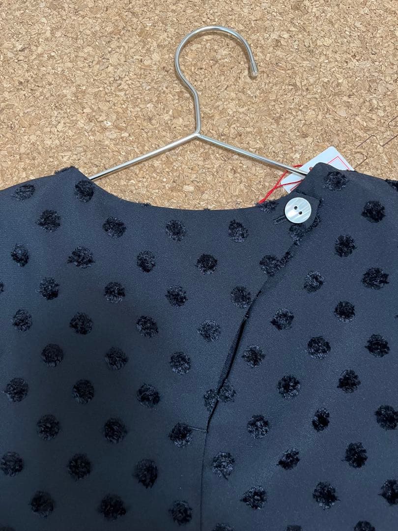 【新品】ドレステリア DRESSERIOR 半袖 ドット ブラウス 黒