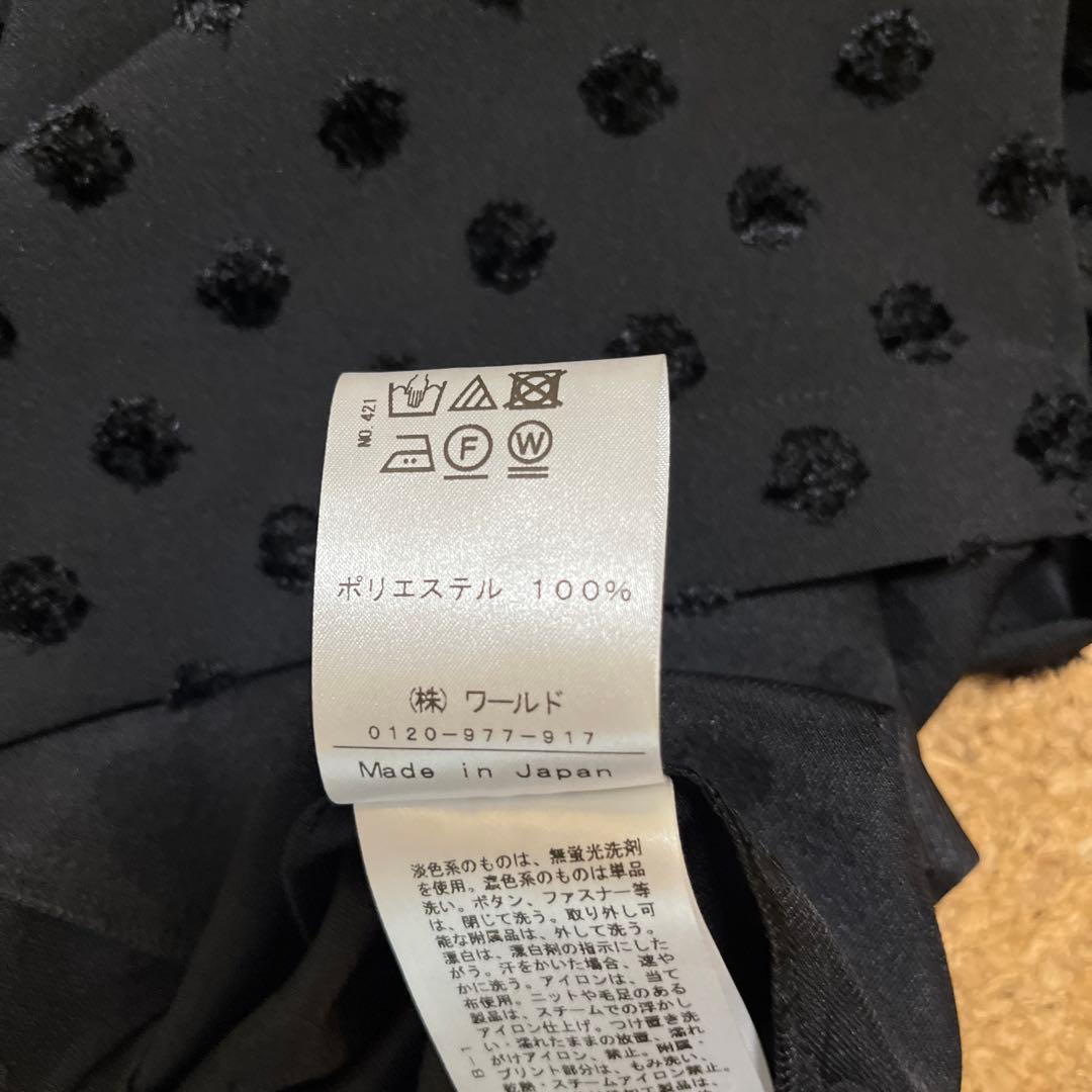 【新品】ドレステリア DRESSERIOR 半袖 ドット ブラウス 黒
