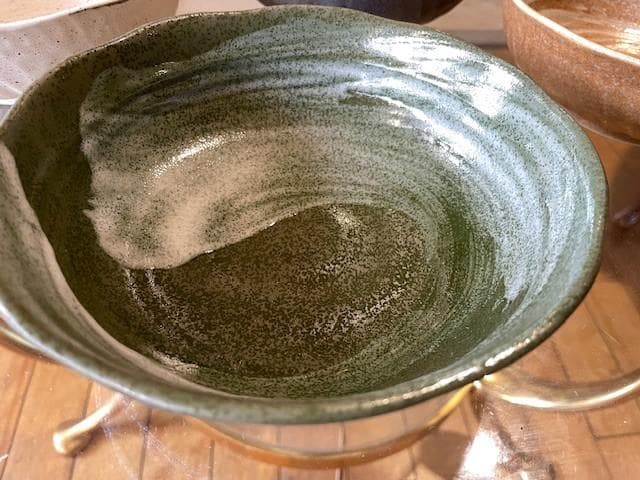 波模様の陶器ボウルセット 4個