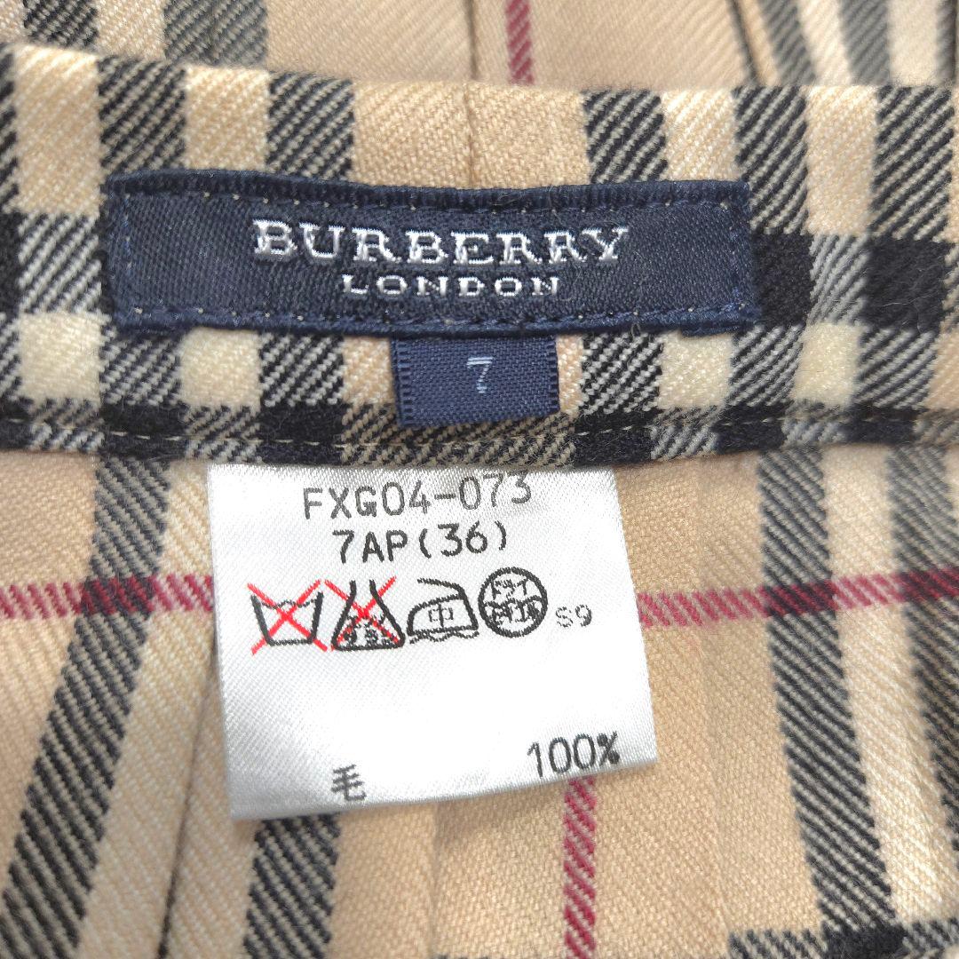 BURBERRY バーバリー 7 プリーツスカート ノバチェック ベージュ S