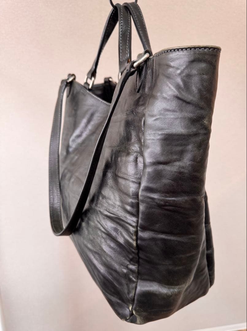 Daniel&Bob イタリア製 本革 レザートートバッグ 黒 肩掛け可