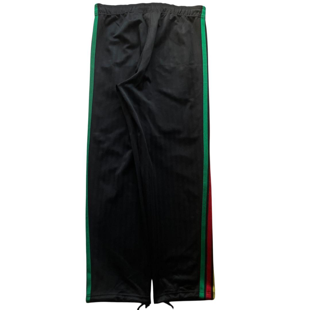 美品00s adidas ラスタカラー ワイドトラックパンツ ジャマイカジャージ