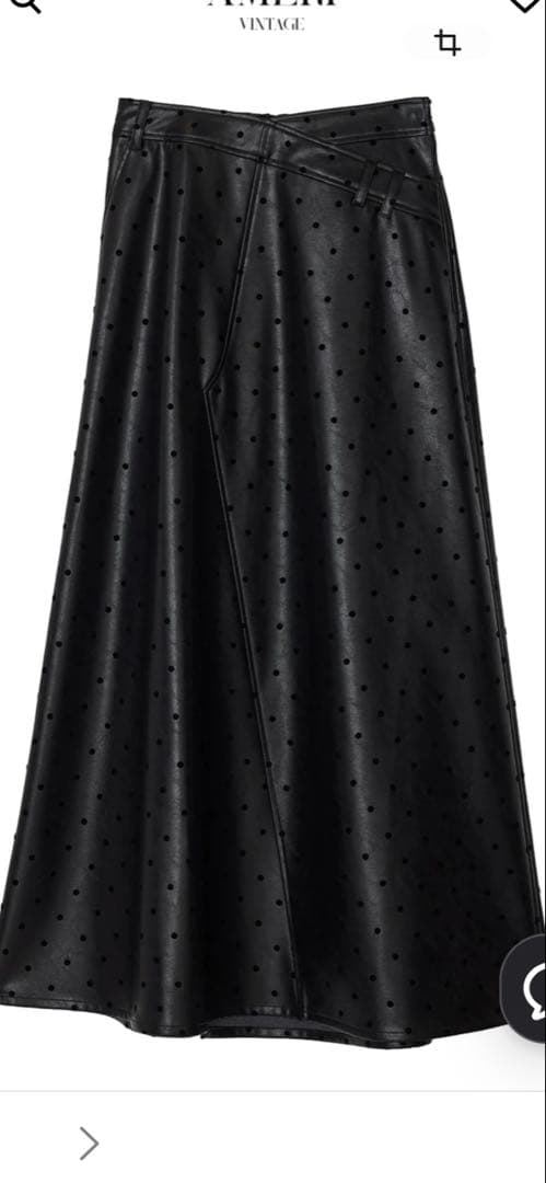 アメリ　DOT FLOCKY LEATHER SKIRT