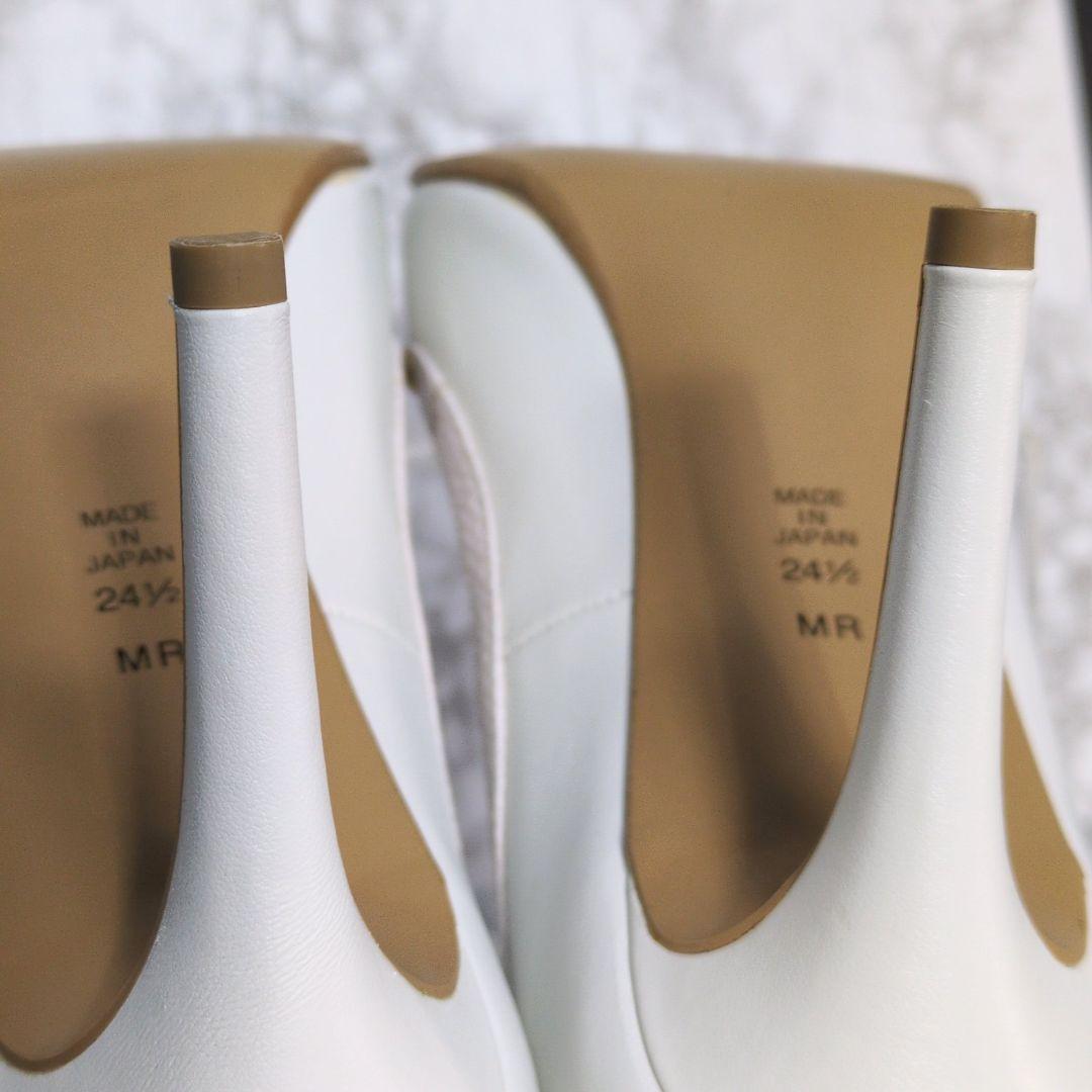 DIANA　パンプス　スタッズ　ホワイト　ハイヒール　ピンヒール　レザー　本革