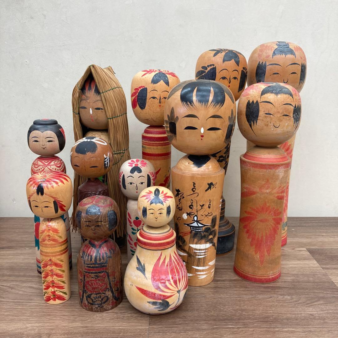 D-3 【希少・昭和レトロ】伝統工芸品 こけし まとめ売り 12本セット 郷土