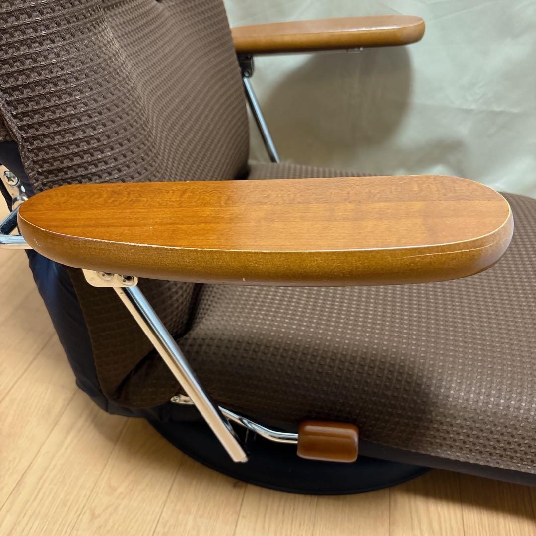 宮武製作所 ポンプ式回転座椅子 UGUISU ブラウン 肘掛け リクライニング