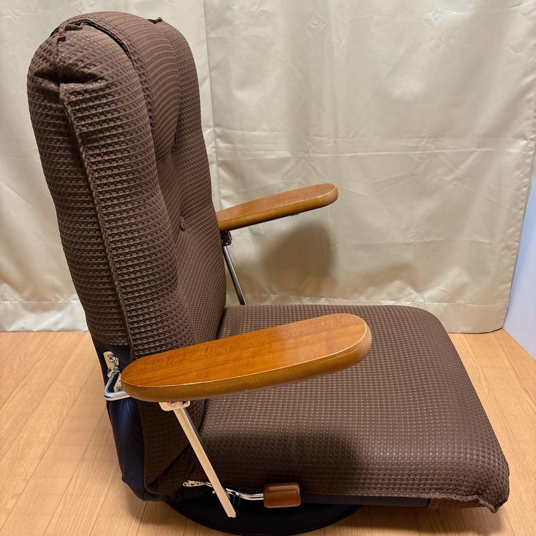 宮武製作所 ポンプ式回転座椅子 UGUISU ブラウン 肘掛け リクライニング