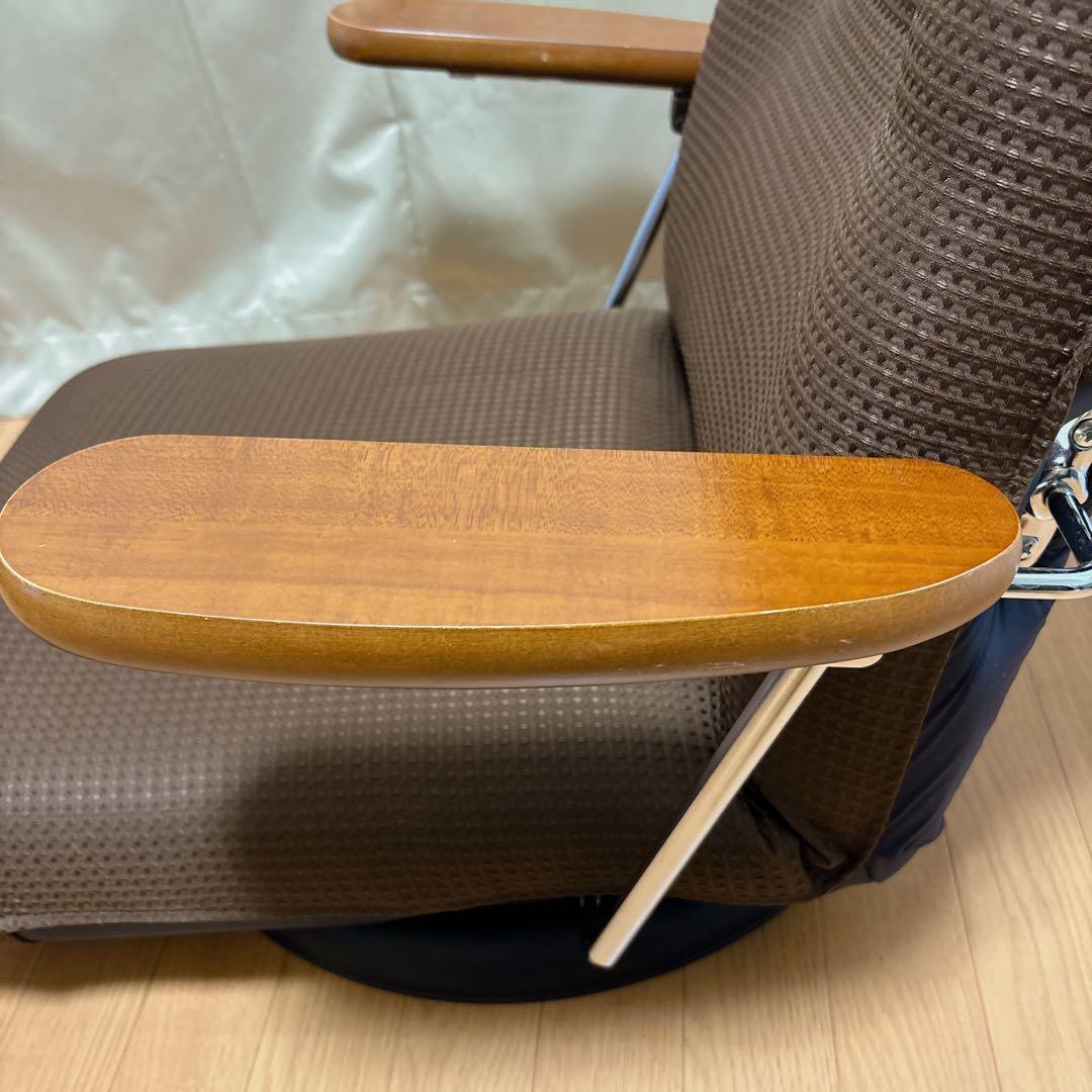 宮武製作所 ポンプ式回転座椅子 UGUISU ブラウン 肘掛け リクライニング