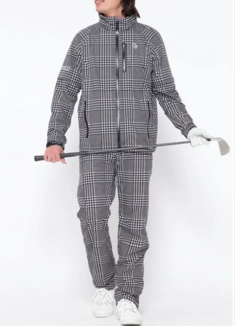 新品　パーリーゲイツ　メンズ　レインウエア　上下セットアップ　千鳥柄　サイズ5