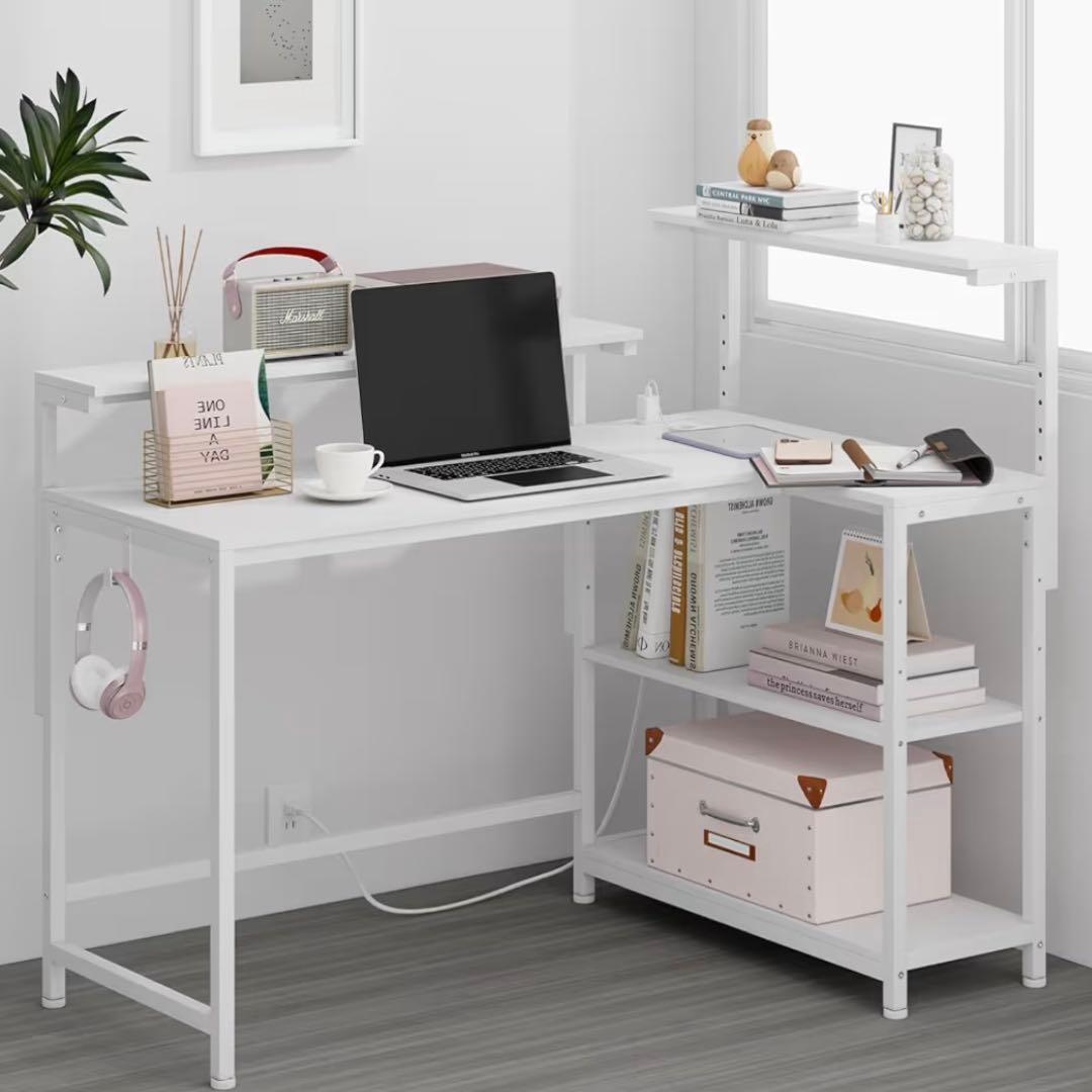 L字型 モニター台 パソコンデスク 学習 オフィス ゲーム デスク 机