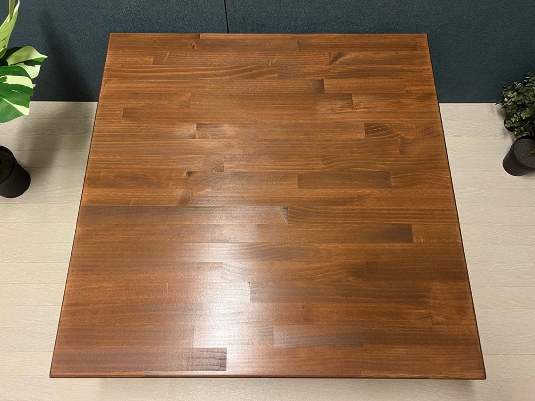 【送料無料】 ローテーブル 正方形 90cm パイン ブラウン 折りたたみ脚