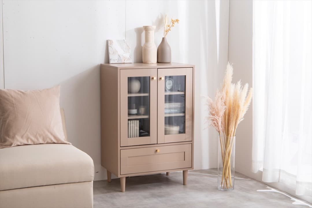 【送料無料】【幅60cm】Calan ガラスキャビネット 棚 収納 高品質