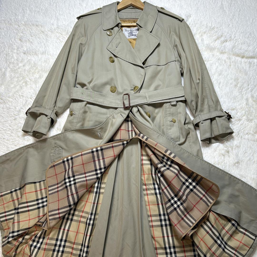 美品✨バーバリー トレンチコート ライナー付 ロング丈 ノバチェック M相当
