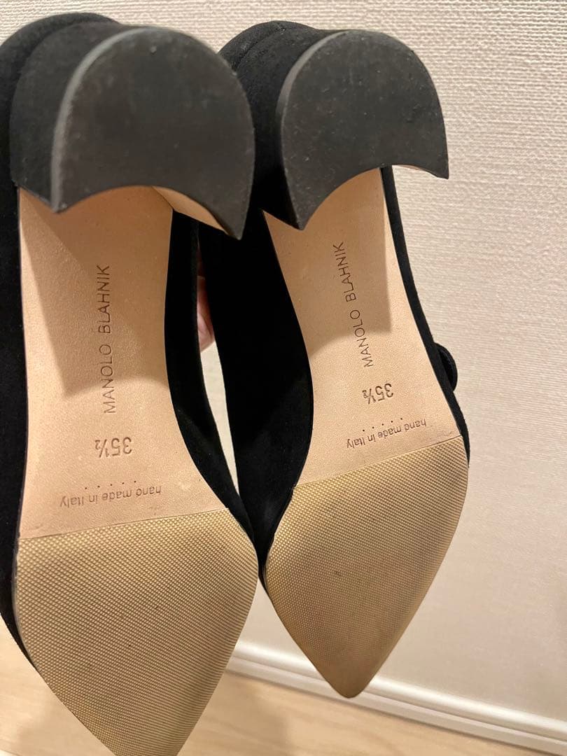 美品MANOLO BLAHNIKマノロブラニクビジュー付きメリージェーン35.5