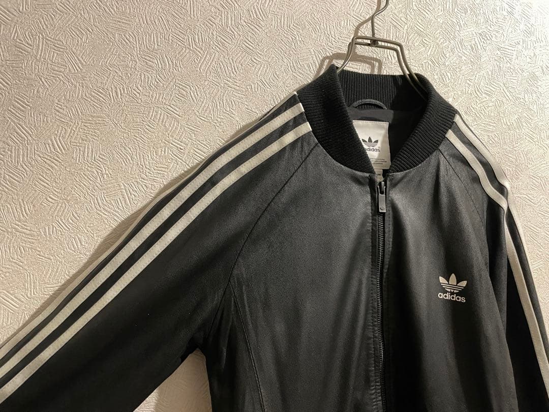 adidas トレフォイル ロゴ レザー トラック ジャケット