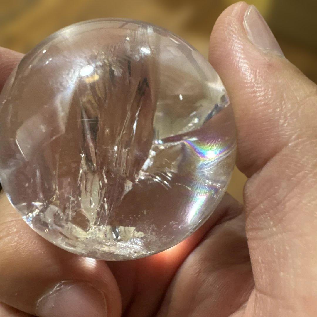 天然　最高品質　コロンビア産　レムリアン水晶　レインボー水晶　スフィア　丸玉