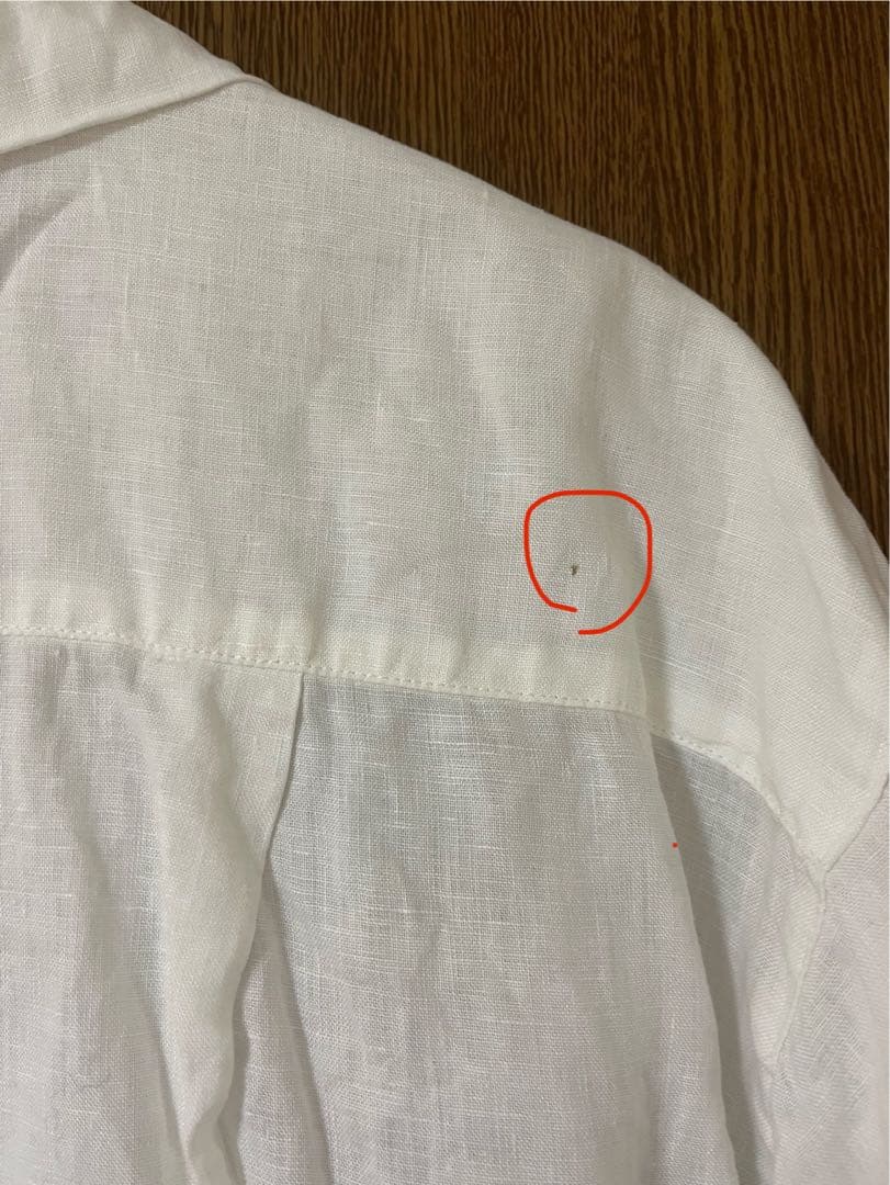 かぐれ　リネンオープンカラーシャツ　白