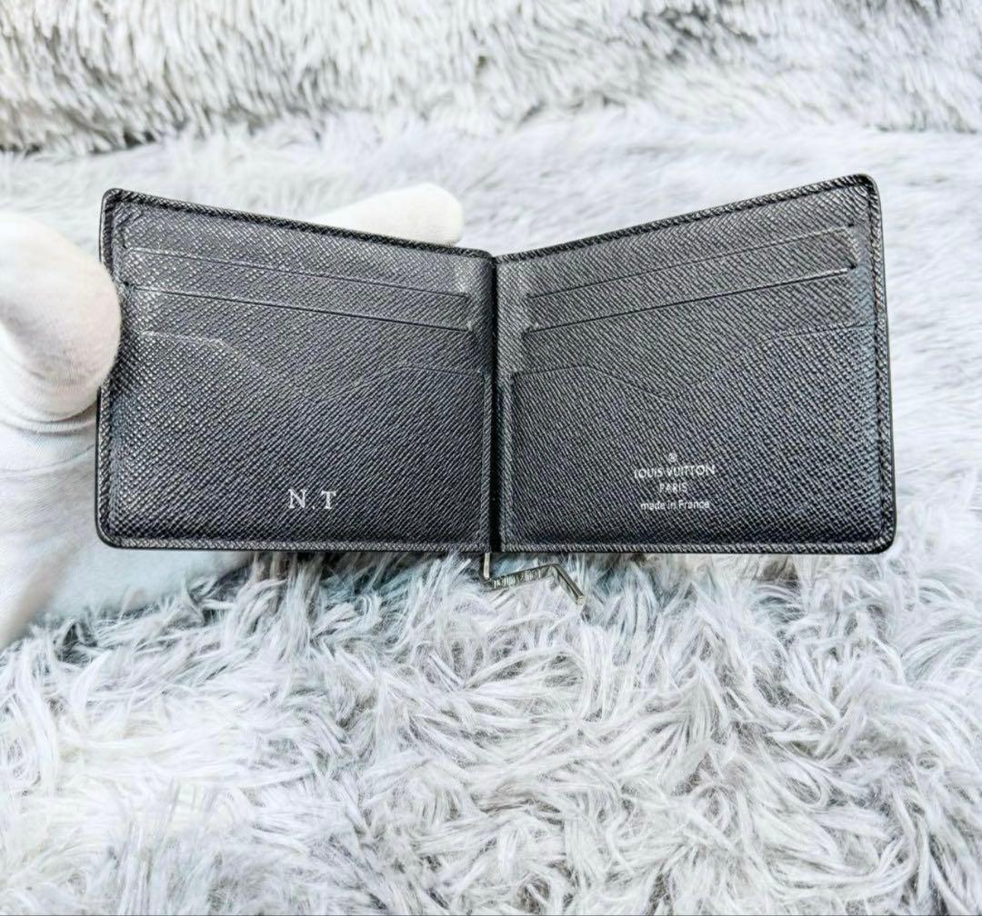 超美品　ルイヴィトン　ポルトフォイユ　パンス　タイガ　マネークリップ　紳士　黒