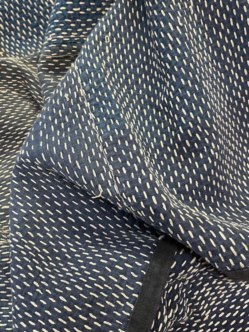 古布　木綿　希少手刺しラグ　ボロ　襴繹