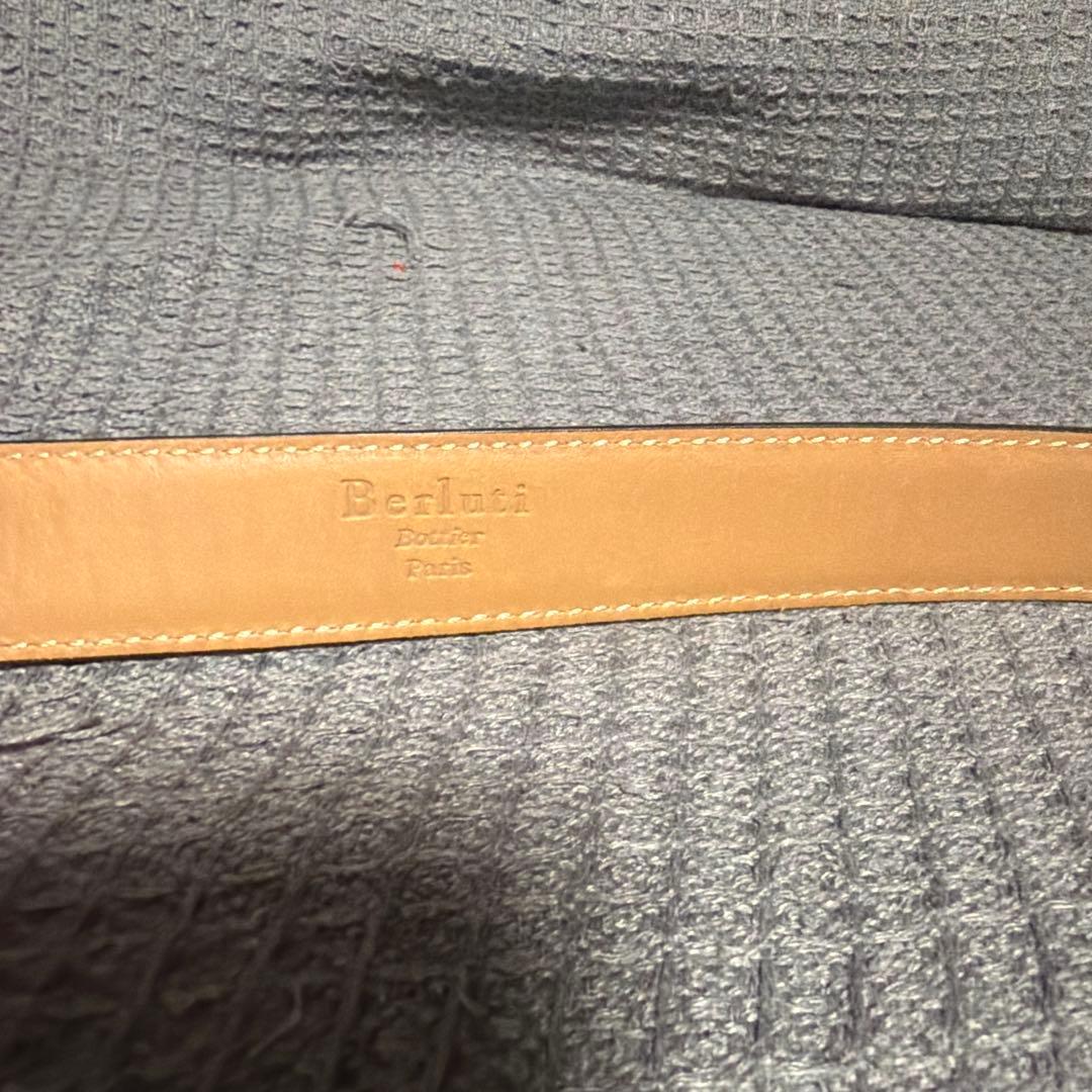 【訳あり】Berluti ダークブラウン レザーベルト