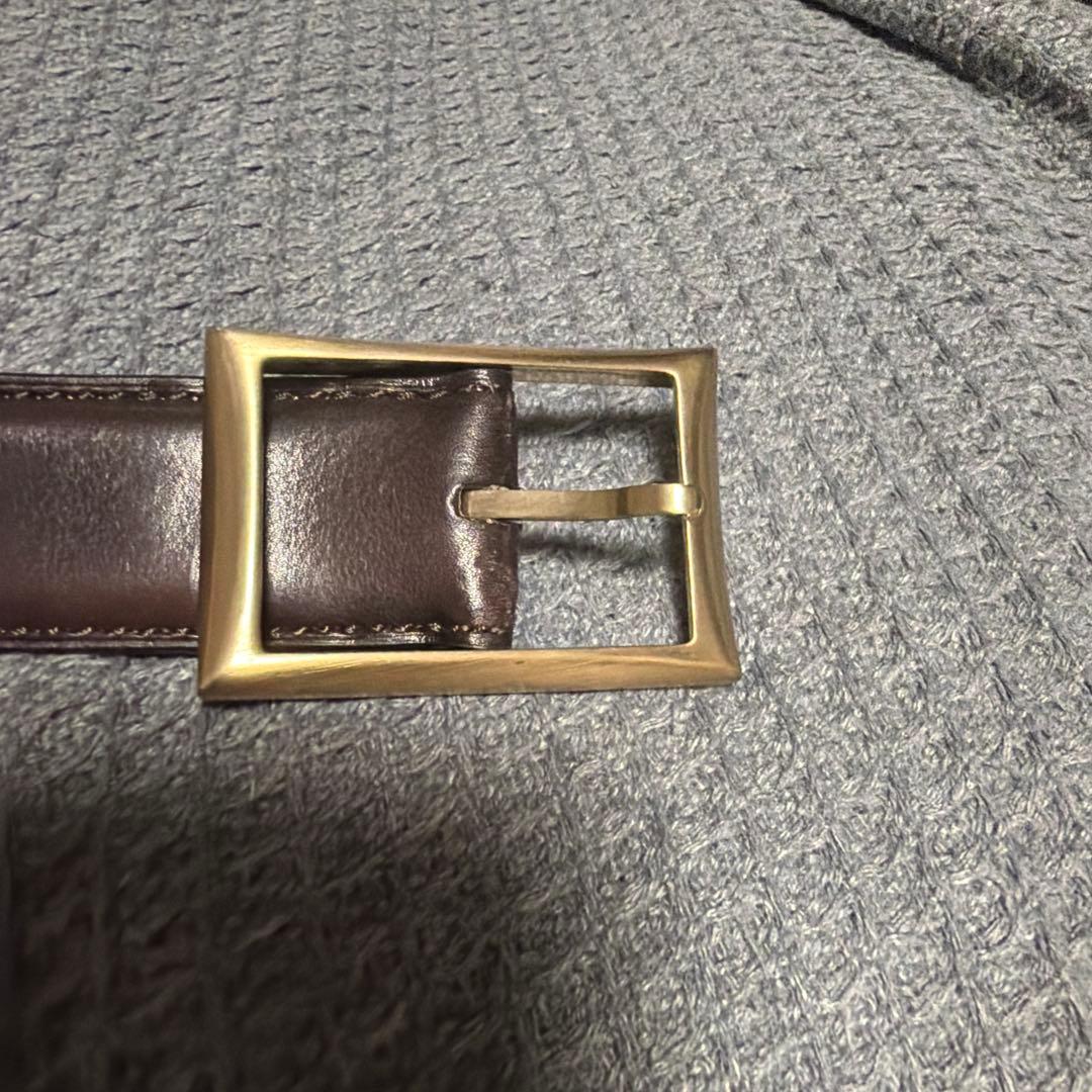 【訳あり】Berluti ダークブラウン レザーベルト