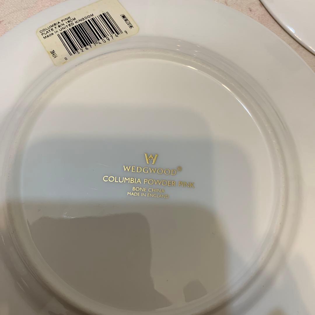 希少　未使用　ウェッジウッド コロンビア　パウダー　ピンク　17.5cmプレート