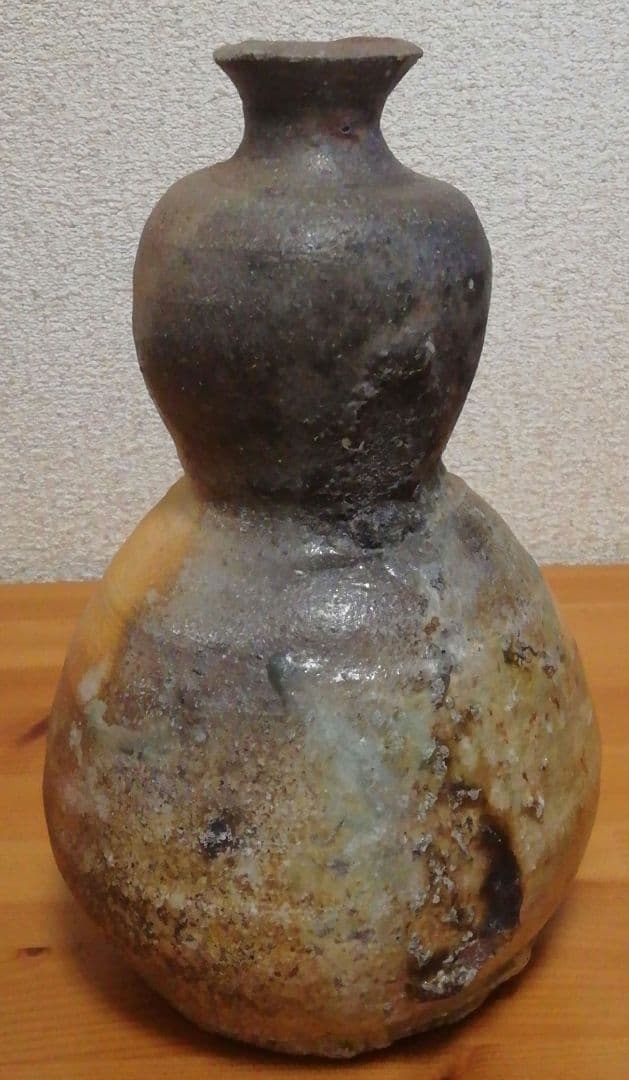 今井康人作　伊賀焼　瓢　花入　共箱　略歴付　花瓶