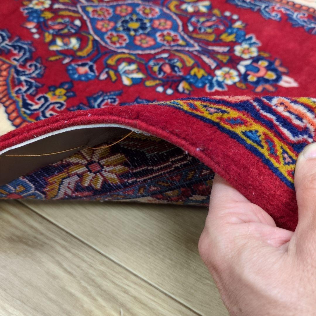 ペルシャ絨毯 手織り 美術品 ＳＡＲＯＧＨ産　91x65 クリーニング済