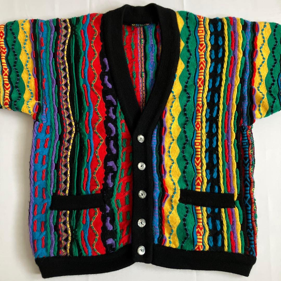 美品90s COOGI 3Dニットカーディガン B系HIPHOP 正規品