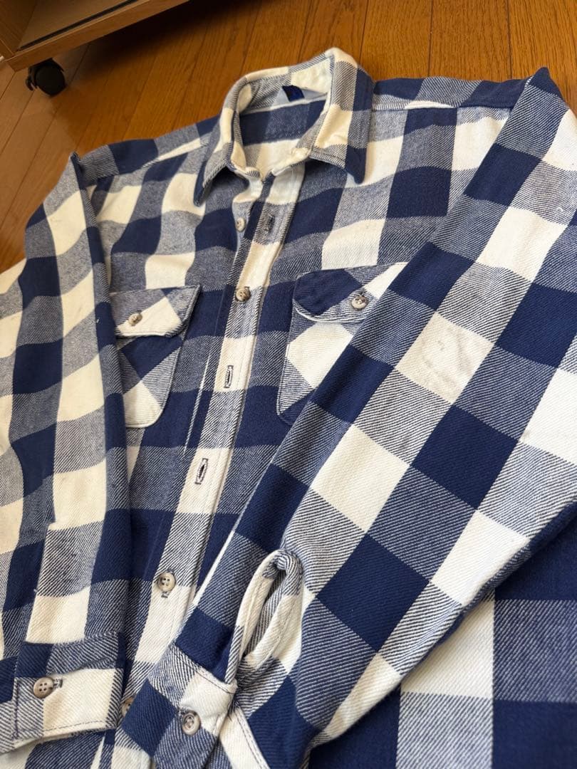 【人気】70s〜80s FIVE BROTHER ネルシャツ 16-L-16½