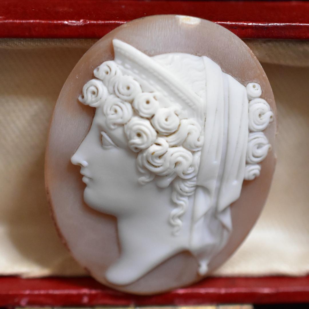 アンティーク 女神ヘラのシェルカメオルース/裸石 ヴィクトリア中期ごろ