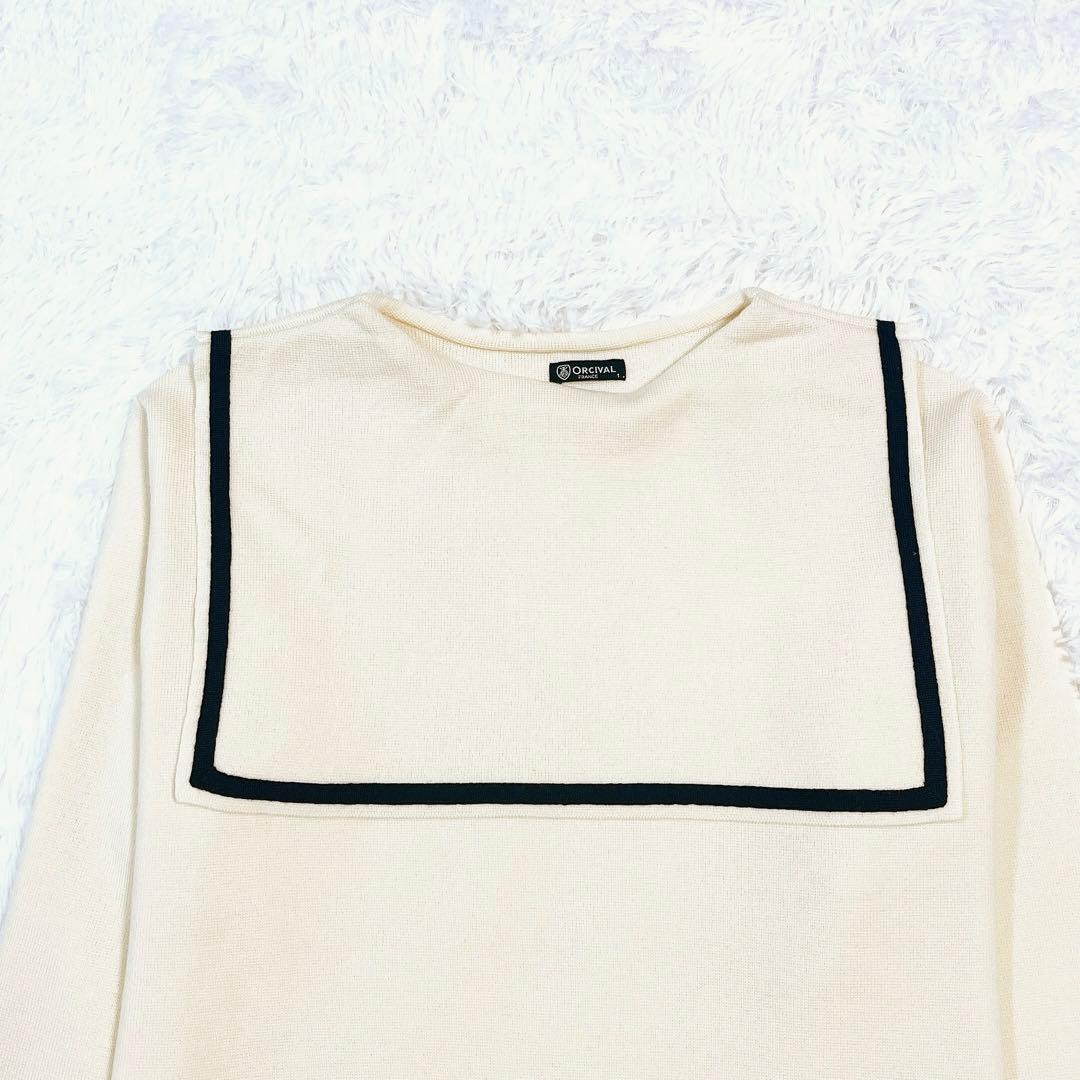 【いちごカレー】【新品未使用】オーシバル　セーラーカラーニット　ロゴ刺繍