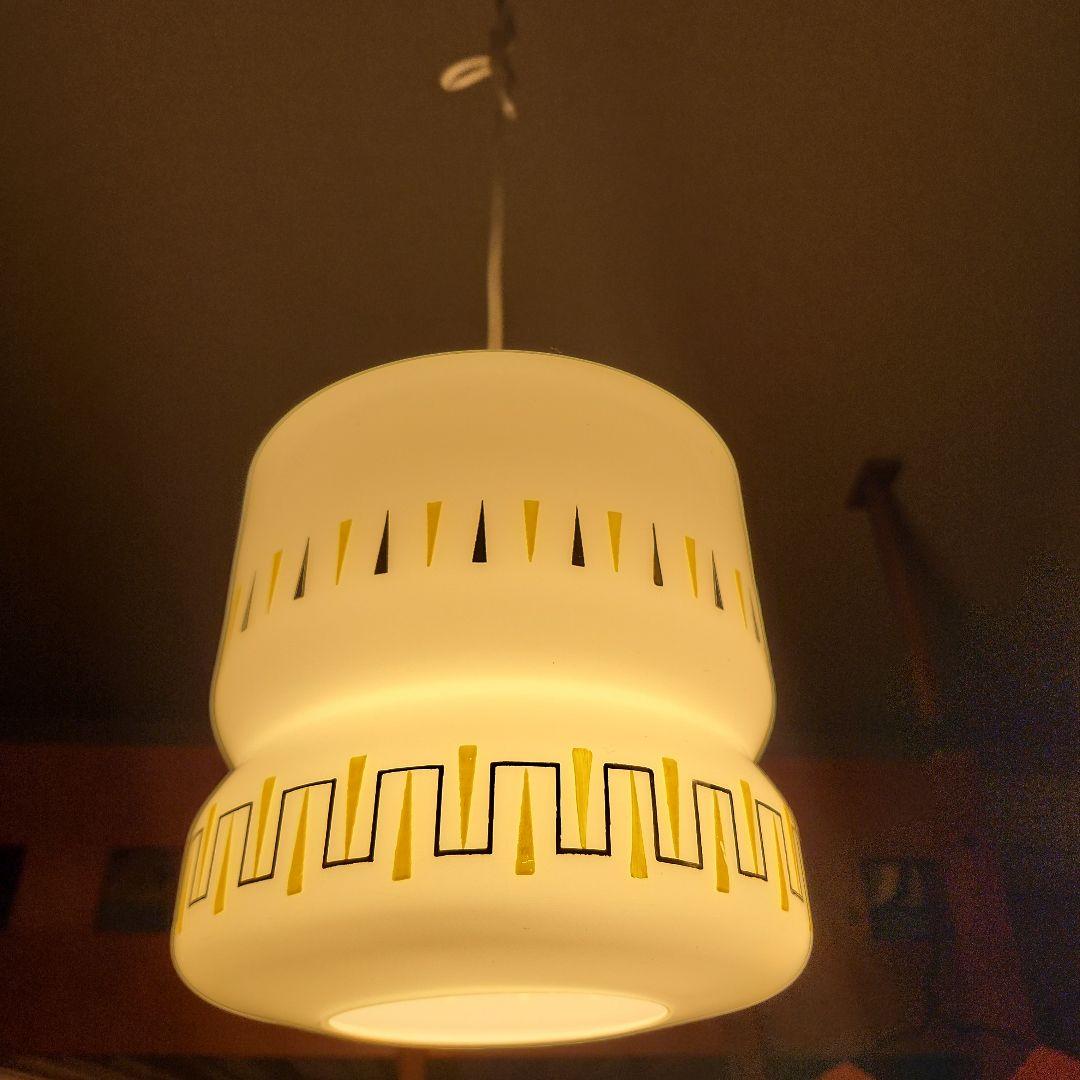 フランス製 ネイティブ柄シーリングライト ホワイトイエロー