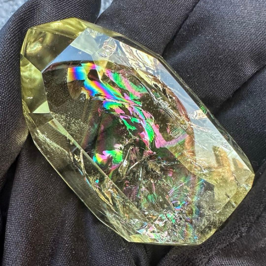 虹☆アイリスクォーツ シトリン フリーフォーム☆ブルーエンジェルラダーA1142