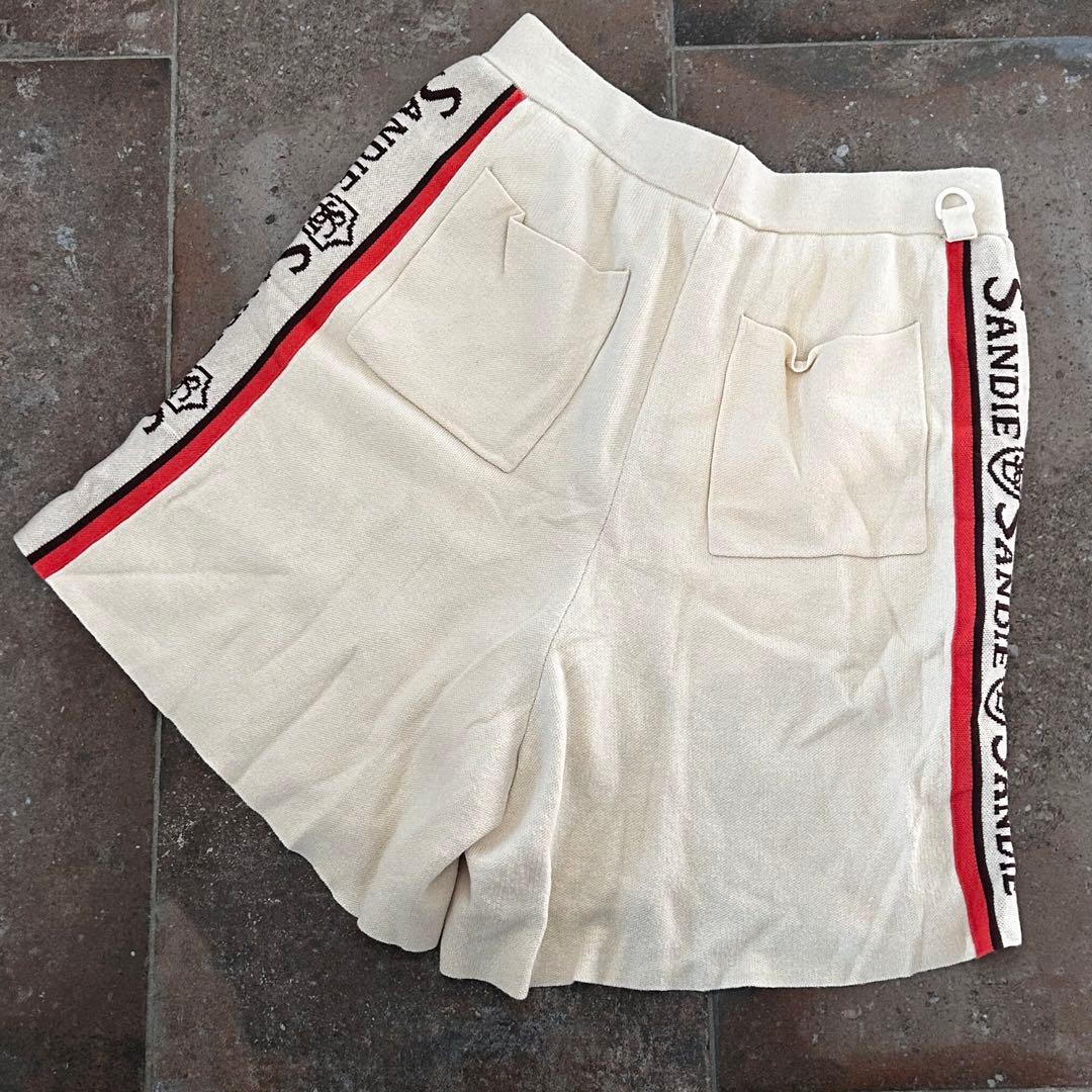Sandie セットアップ　ロゴジャガードモックネックニット　ショートパンツ