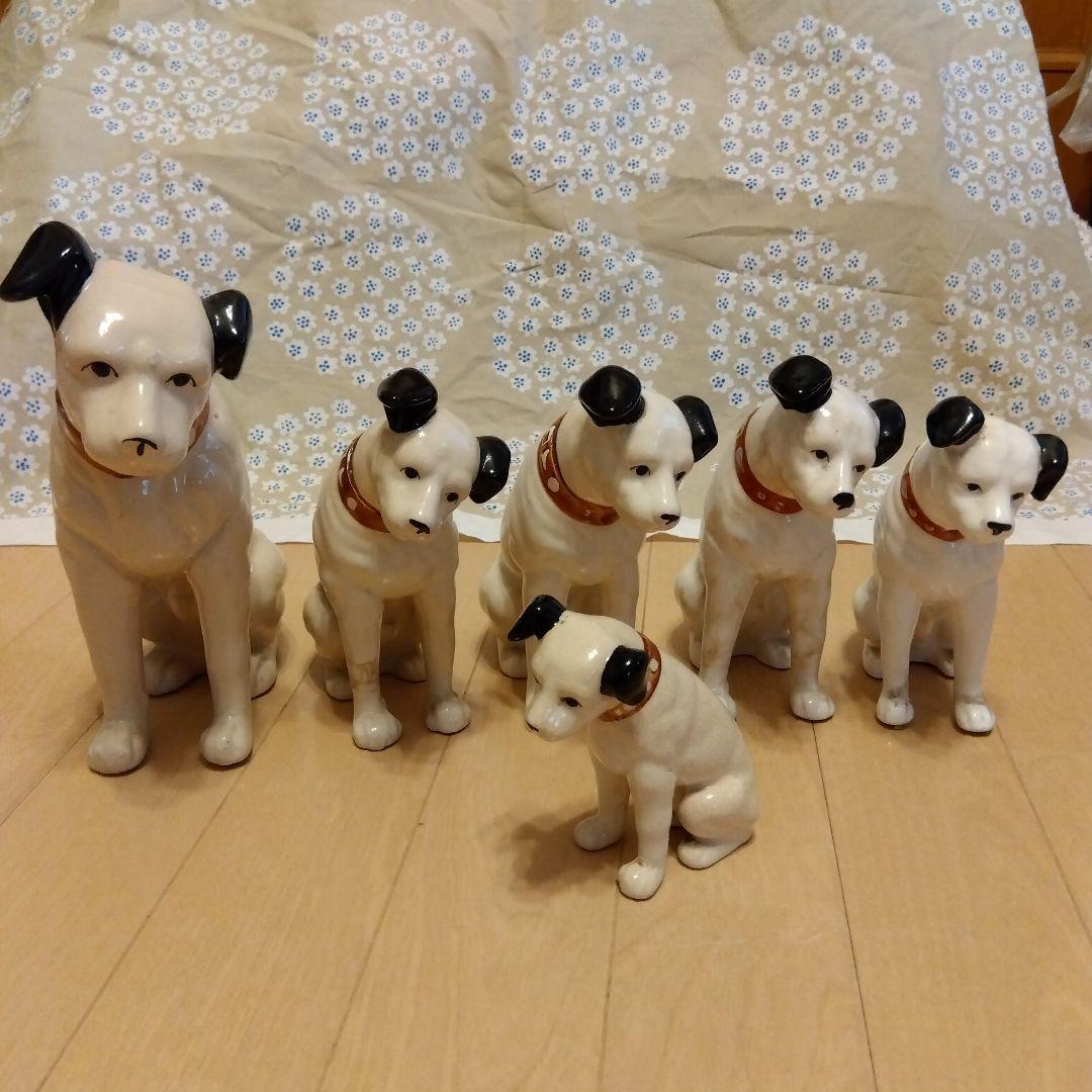 Victor ビクター犬 ニッパー 置物 6体セット　10〜23センチ