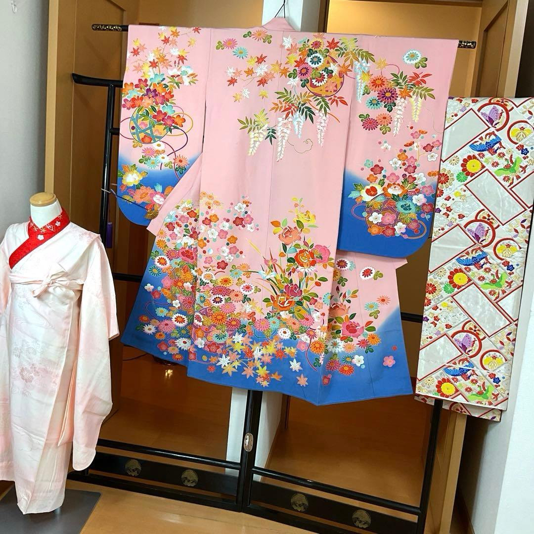 ぬぴぴNo.109 七五三　7歳　　正絹着物セット