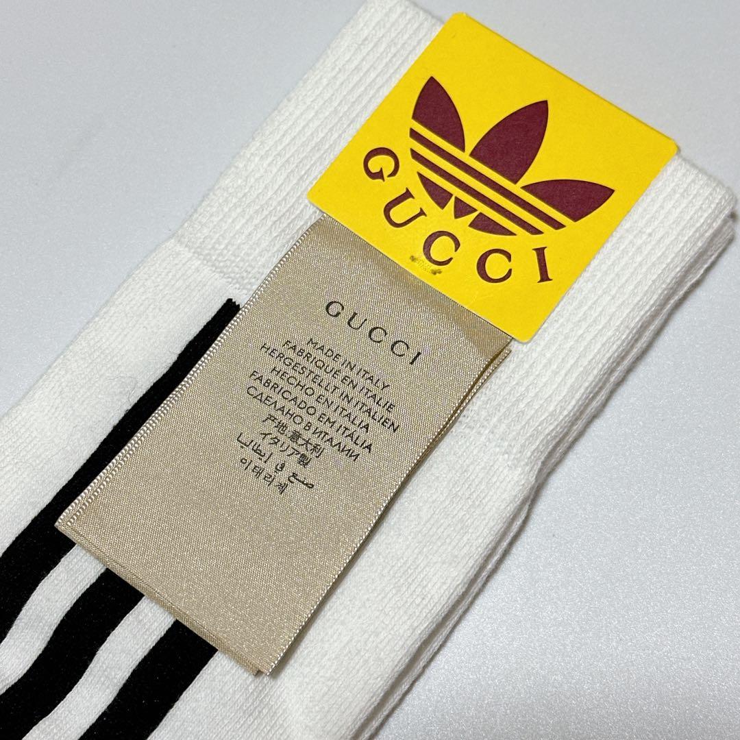新品未使用 GUCCI×アディダス ハイソックス 靴下 Mサイズ