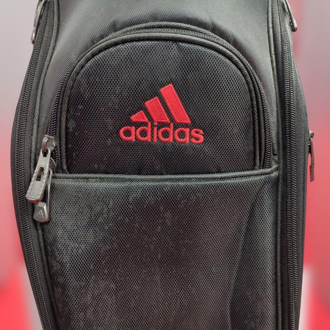adidas キャディバッグ 9インチ フード付 黒赤