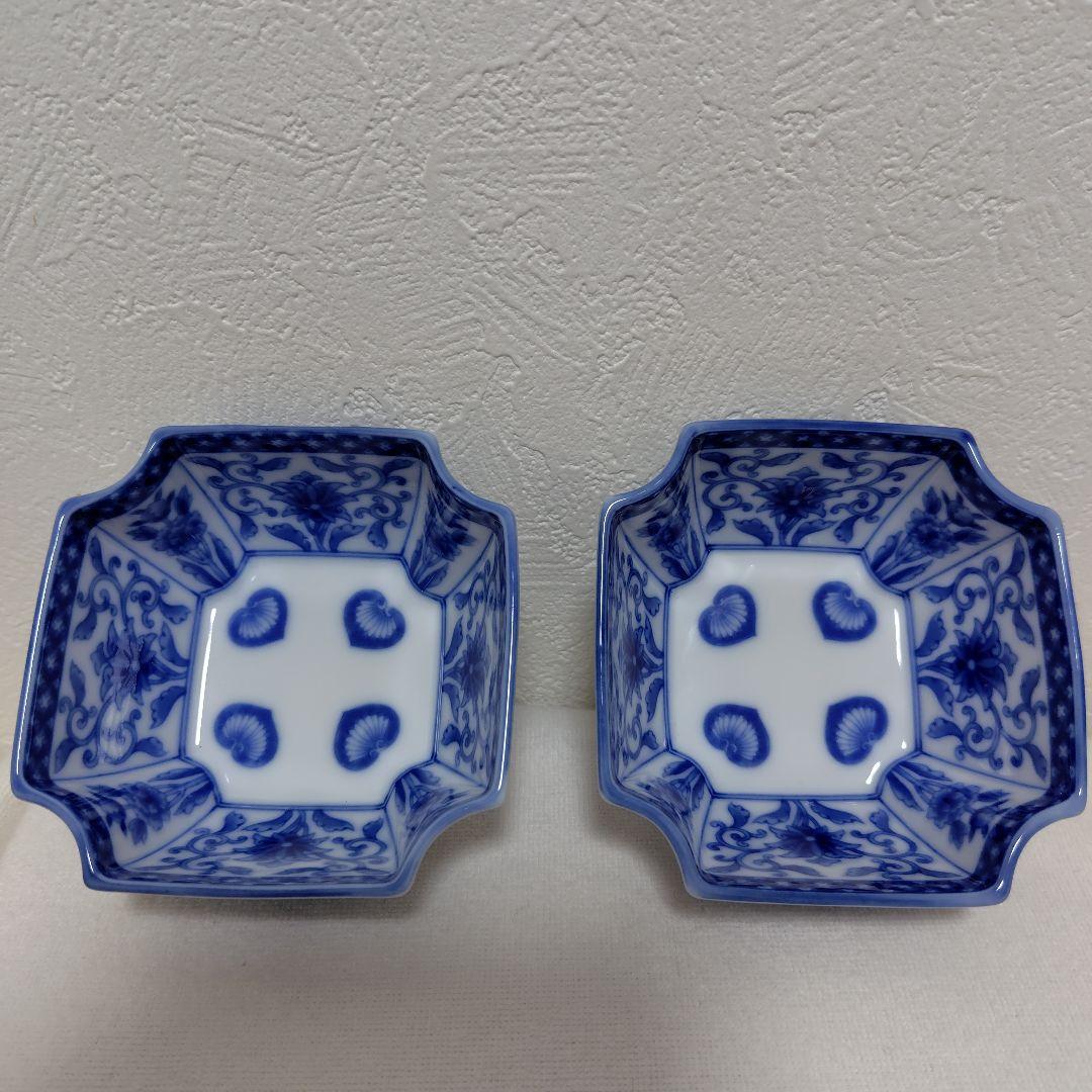 新品✾深川製磁 かぶと唐草 小付 角切小鉢　5枚　木箱【廃盤レア】