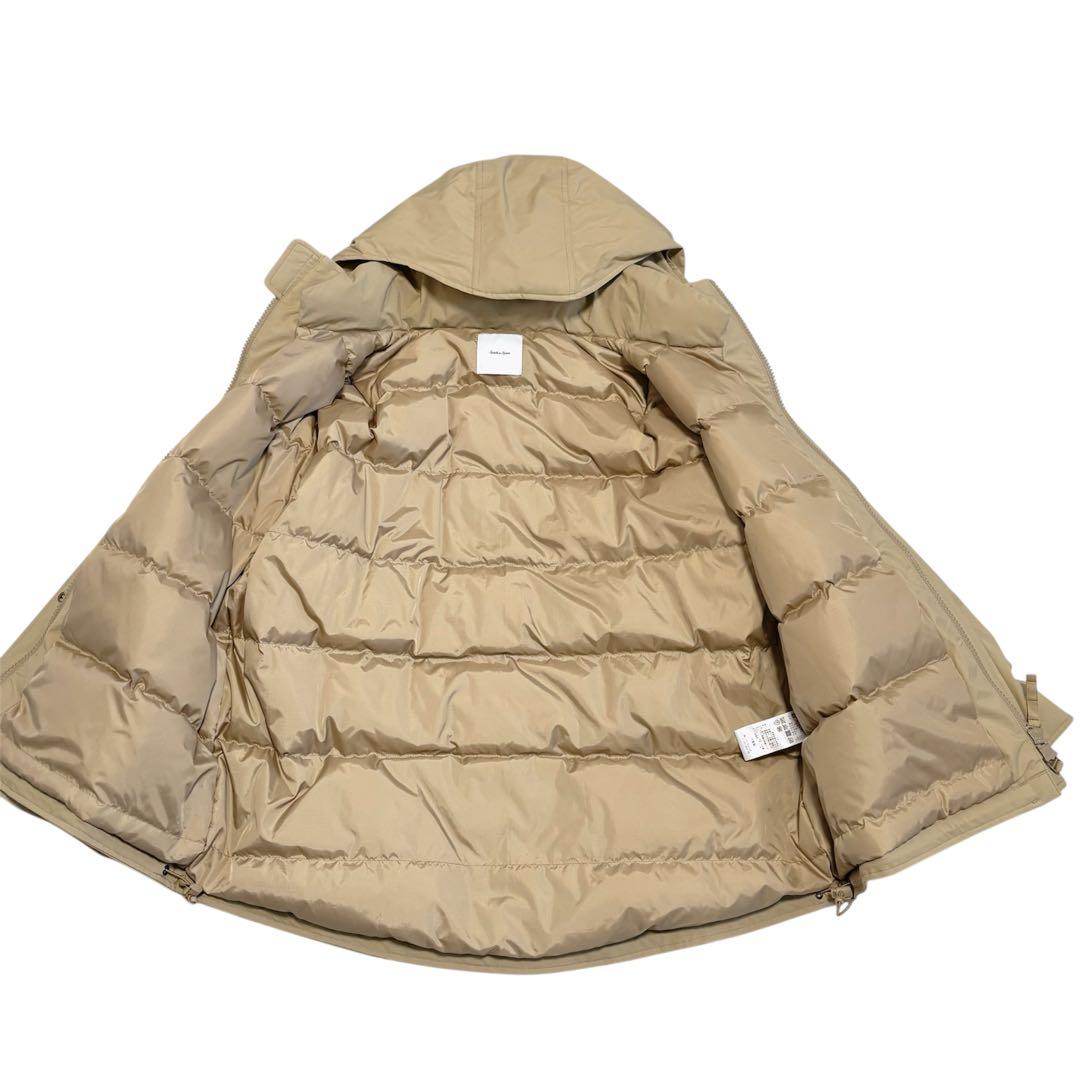 美品　スピックアンドスパン　24AW　撥水フーデッドダウンハーフコート　36