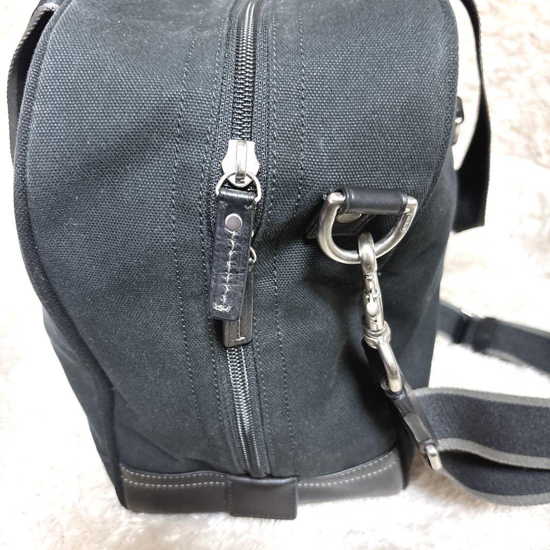 コーチ COACH 2WAY キャンバス×レザー トラベル・ボストンバッグ黒