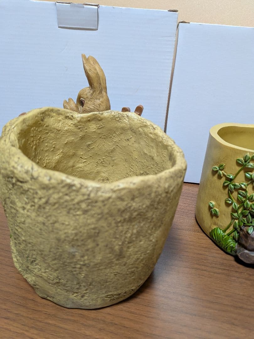 未使用　ピーターラビット　ミセスラビット　プランター　加藤工芸