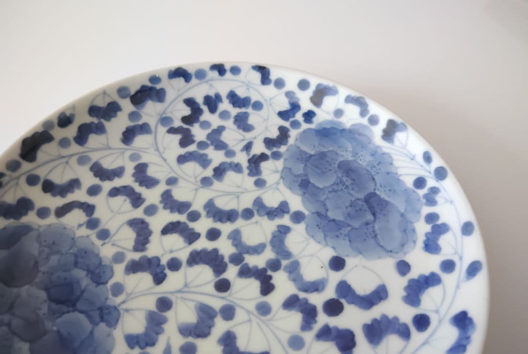 唐草牡丹絵　五寸皿(5枚) 　手造　手描　山口洋一　作家物　有田焼