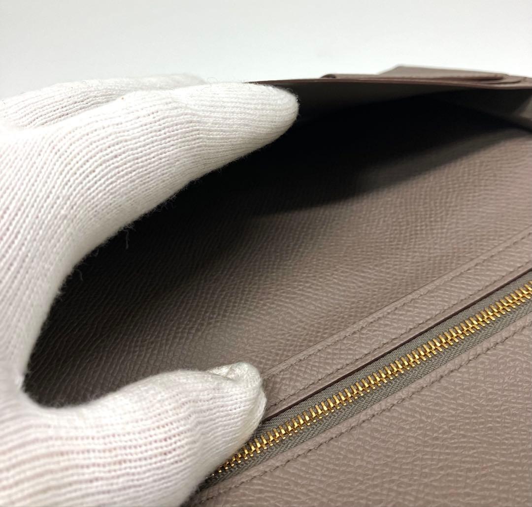 ⭐️ 極美品 エルメス ベアン スフレ 長財布 グレー エタン 鑑定済