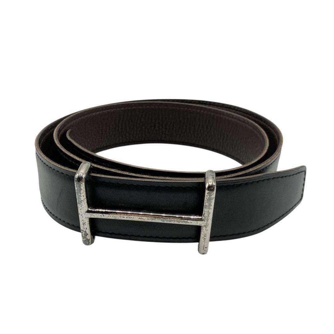 良品✨ エルメス Hダンクル 80 Hロゴ ベルト ブラック