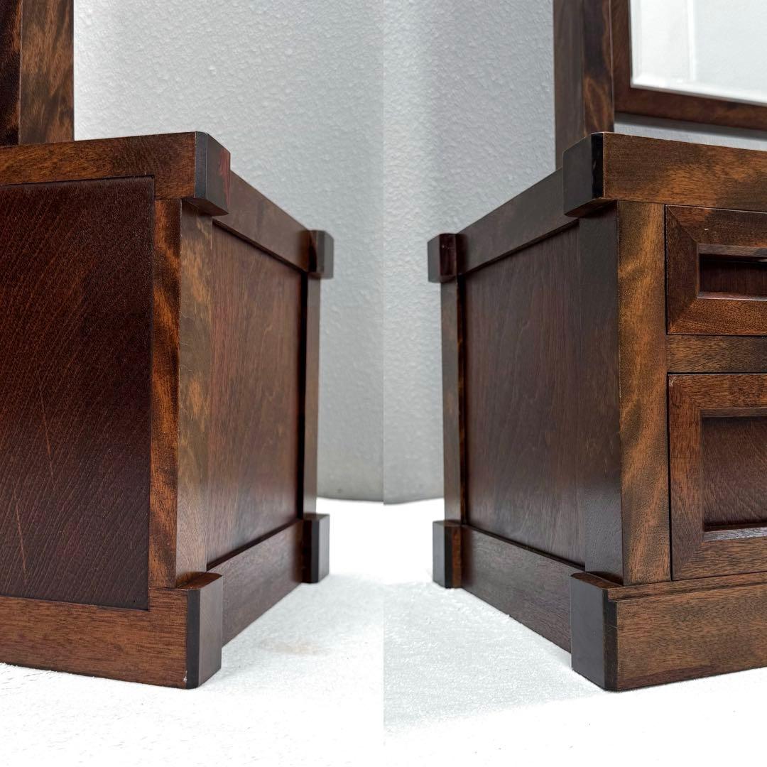 美品✴︎九州民芸 ミズメザクラ 樺材 ドレッサー 鏡台 民芸家具 引出し付 高級