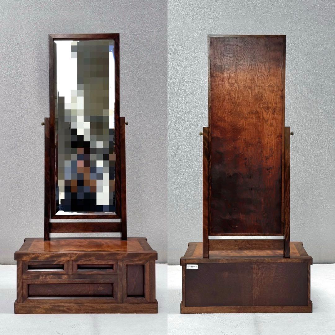 美品✴︎九州民芸 ミズメザクラ 樺材 ドレッサー 鏡台 民芸家具 引出し付 高級