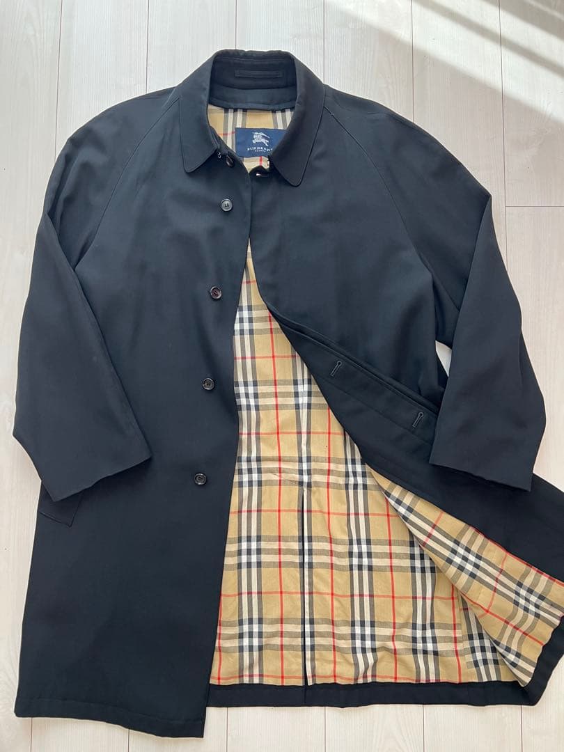 【極美品】BURBERRY LONDON バーバリー ステンカラーコート 黒